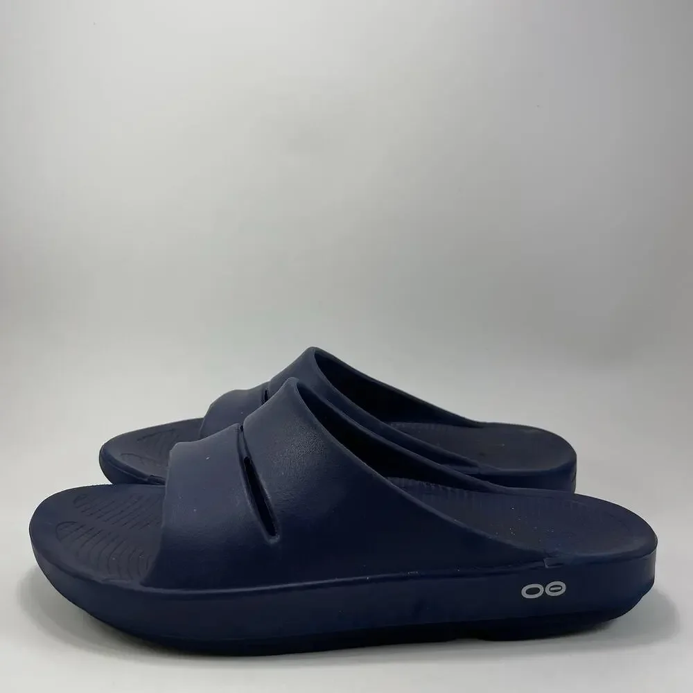 Oofos Ooahh Comfort Slide Mens Size 9 Blue Recovery Sandals, Womens 11